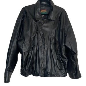 Vintage Oakton Black Leather Size Large Jacket With Slight Wear as seen in pics
